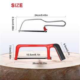 DOOCECIY 2 PCS Mini Hacksaw, Metal Hack Saw Set for Paperboard Wood Cutting