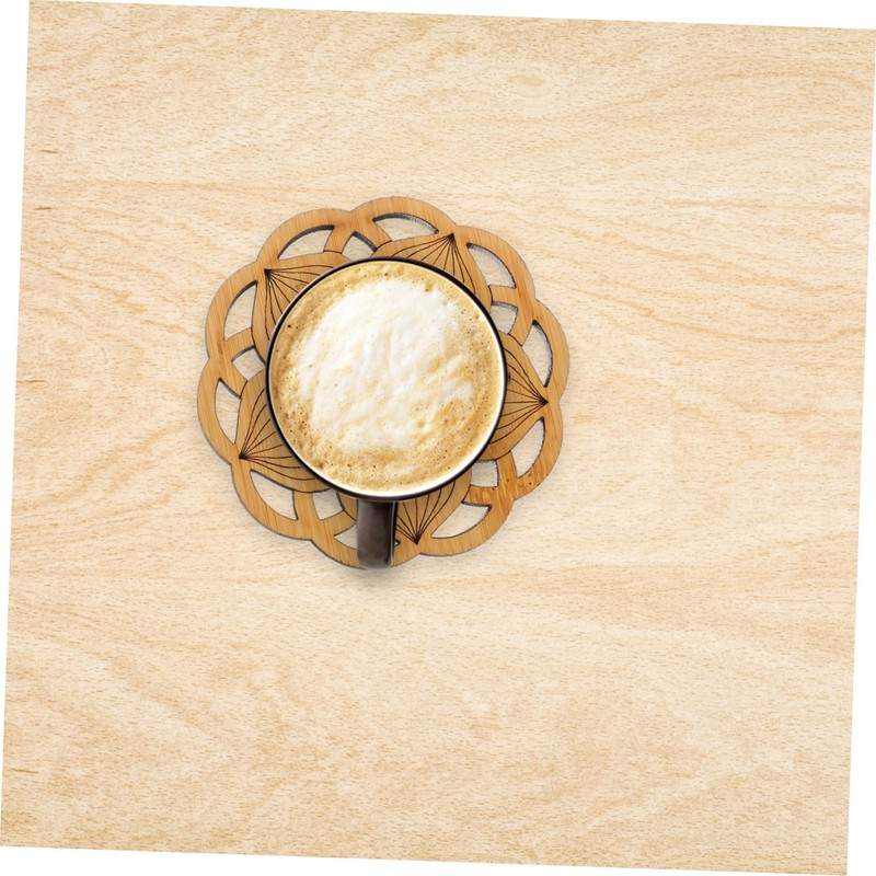 MAGICLULU 6pc Bamboo Lotus Coasters Heat Resistant Drink Coasters Holder