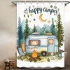 ICTEISOM Happy Camper Small Stall RV Shower Curtain Rustic Tree