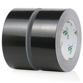 BOMEI PACK Black Duct Tape Waterproof, Strong Black Tape Grips 2Rolls 8.3Mil x1.88inch x 30yds, Residue Free for Crafts and Repair