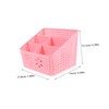 GRIRIW 5 Compartment Plastic Storage Box Decorative Rattan-Like Basket Stackable
