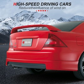 cciyu Black ABS Rear Spoiler Wing for 2001 2002 2003 2004 2005 for Honda Civic Stylish Trunk Spoiler Wing