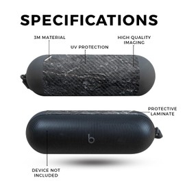 Carbon Fiber Speaker Skin Compatible with Beats Pill (2024) - Onyx Marble - Premium 3M Vinyl Protective Wrap Decal Cover - Easy to Apply | Crafted in The USA by MightySkins