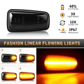 TECTICO TECTICO LED Dynamic Side Indicator Marker Lamp Turn Signal Bulbs Compatible with Scudo Combinato 220P Ulysse 220 Berlingo Dispatch Jumpy Saxo Xantia Xm Xsara ZX 106 II (MKII) 306 406 806, 2pieces