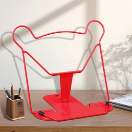 Honagu Book Stand for Reading, Adjustable Reading Rest, Documents Holder, Cookbook Holder, Sturdy Typing Stand for Recipes Textbooks Tablet Music Books (Red)