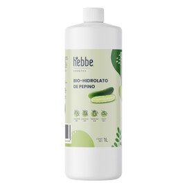 HEBBE - Hidrolato de Pepino 1 L | Disminuye Arrugas y Ojeras | Alivia Ojos Cansados | Desinflama y Evita Enrojecimiento | Reparador de Daños Solares |
