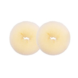 Kitjans Hair Donut Bun Maker, 2 PCS Medium (3 Inch/Beige) Ring Style Bun for Short and Thin Hair