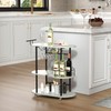 PAUKIN Light Gray Bar Carts with 4-Tier Storage Shelves, Mobile