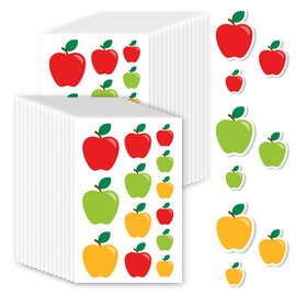 30 Sheets Apple Stickers for Kids 3 Sizes (2", 1.5", 1") Red Green Yellow Apple Sticker for Teachers Rewards School Classroom Bulletin Board Decorations Student Planners Back to School Supplies Crafts