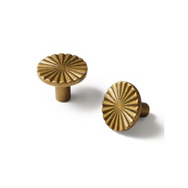 10 Pack Antique Brass Cabinet Knobs Vintage Flat Drawer Pulls Kitchen Cupboard Bathroom Dresser Cabinet Hardware Handles Zinc Alloy