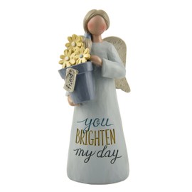 Blossom Bucket Standing Angel W/Friend' Flower Pot Home décor