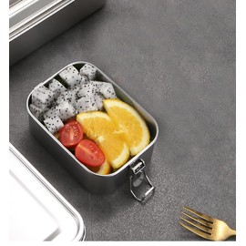 4PCS Stainless Steel Bento Box with Lock 550ML Reusable Metal Lunch Container for Adults ,Leak Proof Portable Snack Container,Easy to Clean | Snack Box Container,Leakproof Snack Container