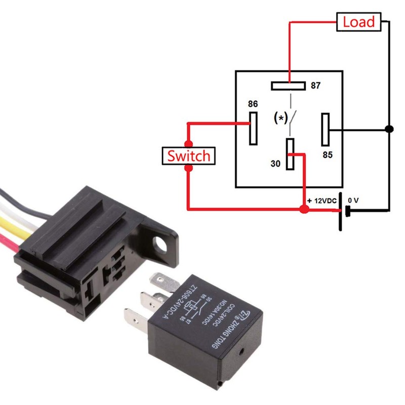 ESUPPORT Car Heavy Duty Relay Switch 12V 30A SPST 4Pin