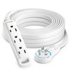 Maximm 25 Ft White 360° Rotating Flat Plug Extension Cord