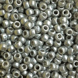 Silver Pearl Crow Beads Pony Beads Made in USA 6x9mm