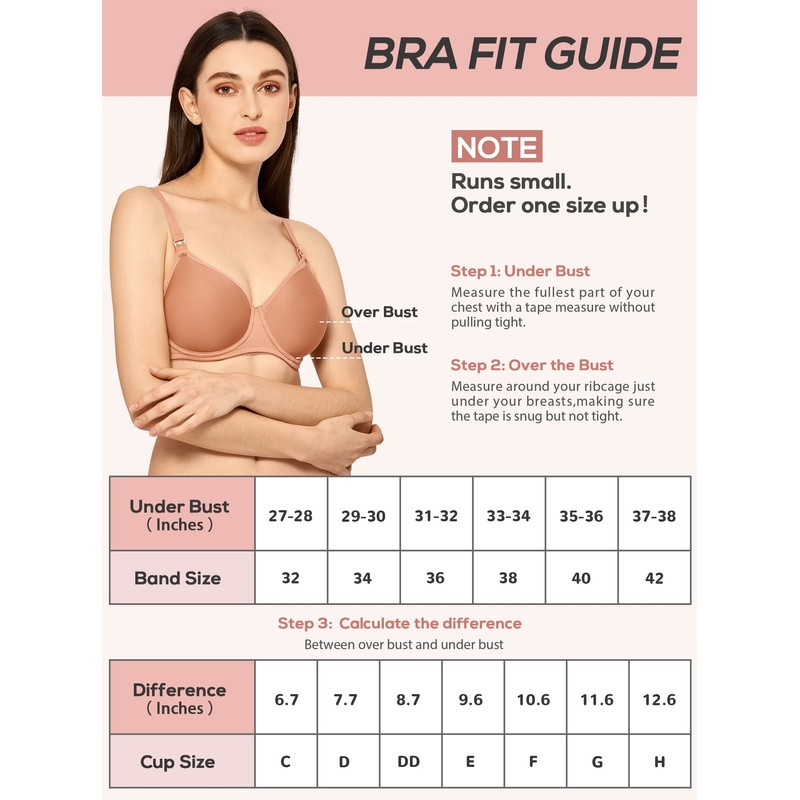 Gratlin Women's Support Nursing Bras Padded Breastfeeding Underwired Plus Size