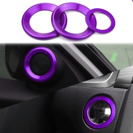 Kujunpao for Honda Civic Accessories Auto Sync Climate Menu Knob Control Button Trim Cover Engine Push to Start Stop Button Cover Audio Speaker Sticker Decor Fit for Honda Civic 2016-2021 5pcs(Purple)