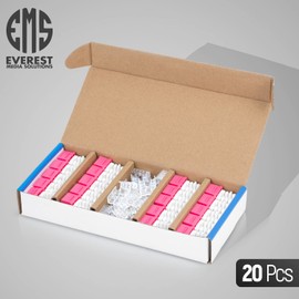 Everest Media Solutions 90° Angled CAT6 Keystone Jack in Pink - Slim Profile RJ45 Ethernet Connector - Compatible with 90° Angled Speed Termination Tool - easyJACK (B094WB91H3) - 20-Pack