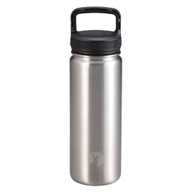 Captain Stag UE-3518 Sports Bottle, Direct Drinking, Double Stainless Steel Bottle, Vacuum Insulated, Hot or Cold Insulated, HD Carabiner Bottle, 16.9 fl oz (500 ml), Silver, Product Size: Approx.