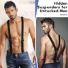 4 Pcs Suspenders for Men Under Clothing Jeans Suit Pants