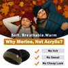80% Merino Wool Waffle Knit Fisherman Beanie Watch Cap Dual-Layer