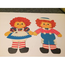 RAGGEDY ANN AND ANDY LARGE 15 INCH PAPER DOLLS
