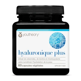 Youtheory Hyaluronic Acid Plus, Vegetarian Capsules, 60 Count, with Ceramides, Biotin, and Vitamin C. Helps Improve Skin Hydration.