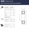 XiKe 2 Pcs 6204-2RS Double Rubber Seal Bearings 20x47x14mm, Pre-Lubricated