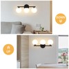 foucasal Black Globe Bathroom Light Fixtures 3-Light Vanity Light with