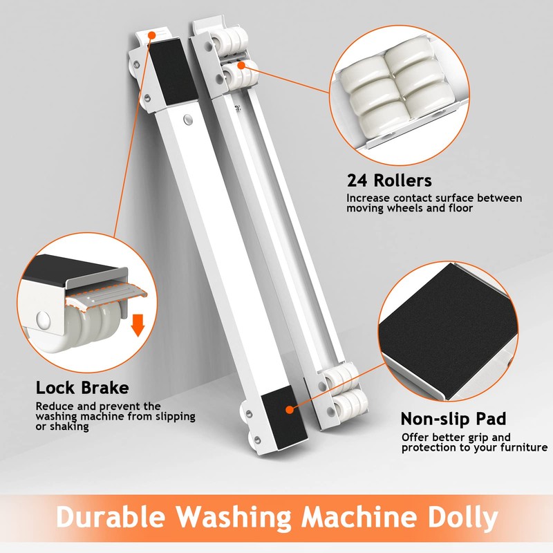 Ronlap Furniture Washing Machine Dolly, Extendable Appliance Rollers Refrigerator Heavy
