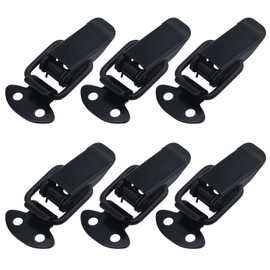 Antrader Small Spring Lock Clasp Buckle Latch for Wooden Case Toolboxes with Mounting Screws, Black, Pack of 6