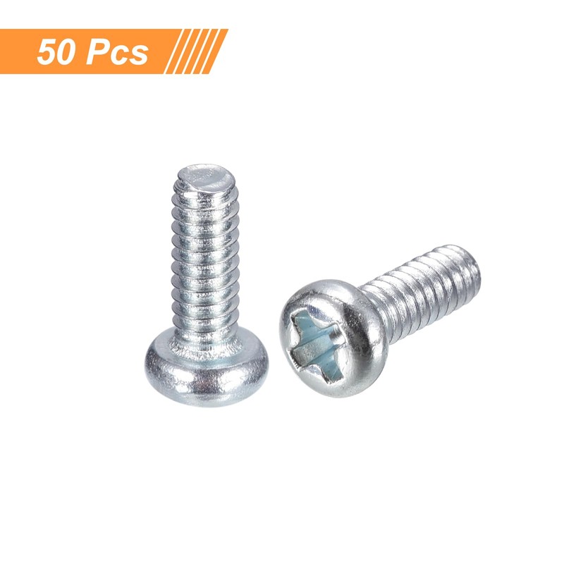 sourcing map #2-56x1/4" Pan Head Phillips Machine Screws, 50pcs Zinc