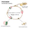 Strawberry Charm Bracelet Gold Enamel Dainty Fruit Women Jewelry