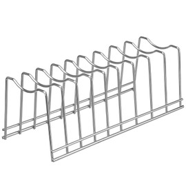 lonpute Pot Lid Organizer, Kitchen Pot Lid Rack Holder, Rest Cutting Board, Baking Sheet, Pots & Pans, Serving Trays, Stainless Steel (Silver, 2)