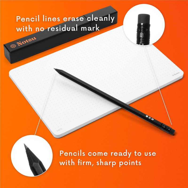 Notsu 4pc Black Pencils #2 Set | All Black Wood