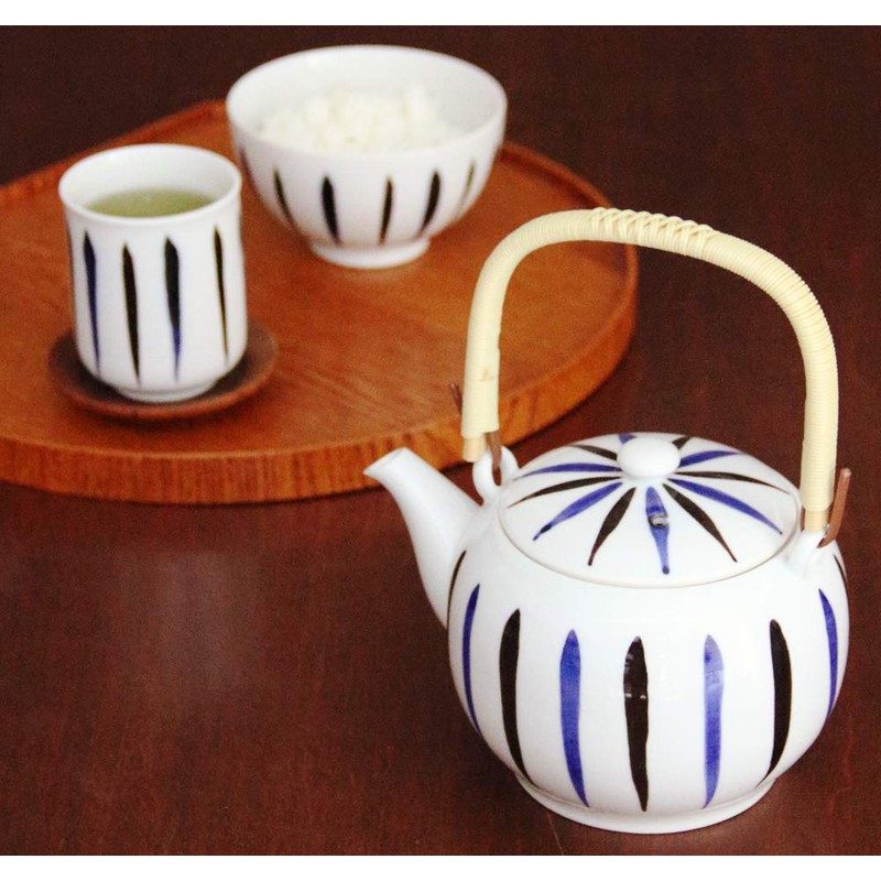wa-rudokurieito 急須 Classic 染付ke 土瓶 Dual Color Criss Cross Grass