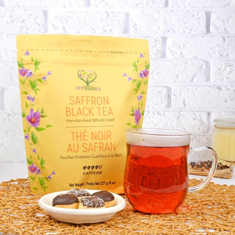 Eupherbia Eupherbia Saffron Black Tea, Handpicked, Highland Grown Whole Leaf