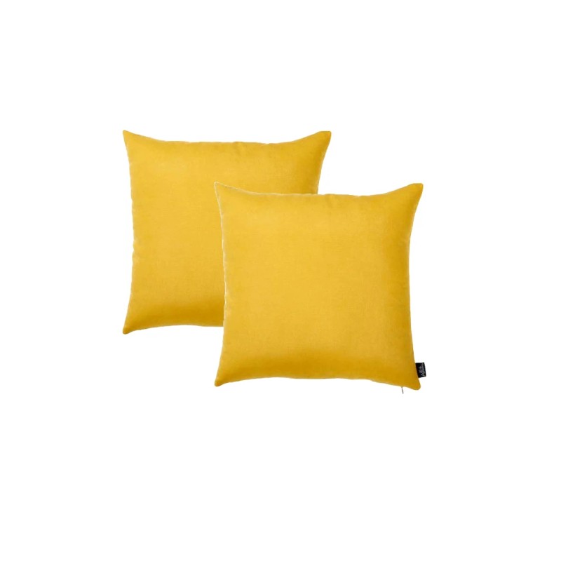 Homeroots Set of Two 20" Yellow Throw Pillow Covers