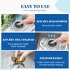 Upgraded 3in1 Kitchen Sink Drain Strainer & Sink Stopper,304 Stainless
