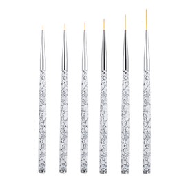 6 x Nail Art Brushes Professional UV Gel Painting Nail Art Design Brush Pen Set Nail Art Dotting Drill Drawing Brush Fine Nail Art Brush 5/7/9/11/15/20mm