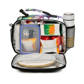 Lonchera de dragón de acuarela para niños y niñas, bolsa de almuerzo aislada para niños, correa de hombro reutilizable para viajes escolares, picnic