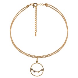 Spinningdaisy Zodiac Constellation Double Line Anklets Aquarius Gold