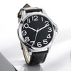 Men’s Watches Black Leather Strap Quartz Analogue Wrist Watch Arabic
