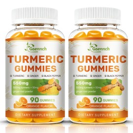 Turmeric and Ginger Gummies (2 Pack) with Black Pepper for High Absorption