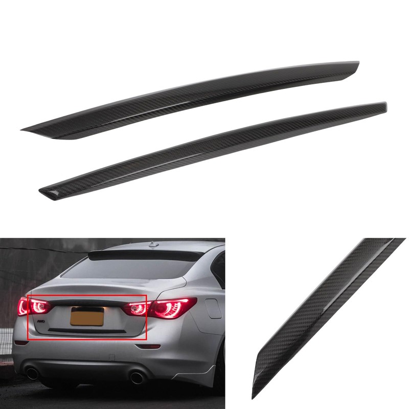 SCITOO Glossy Black Rear Trunk Plate Trim Cover Overlay Fits