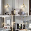 Modern Crystal Pendant Light in Gold Brushed Brass Finish Mini