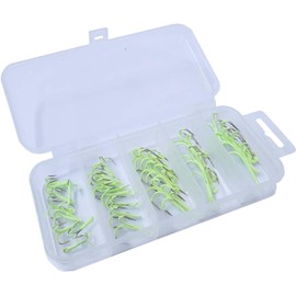 40 pcs Luminous Treble Hooks, Fishing Treble Hooks Kit Treble Hook Fish Triple Assorted Case Set with Storage Organizer Box Glow in Dark Night Fishing Gear Saltwater