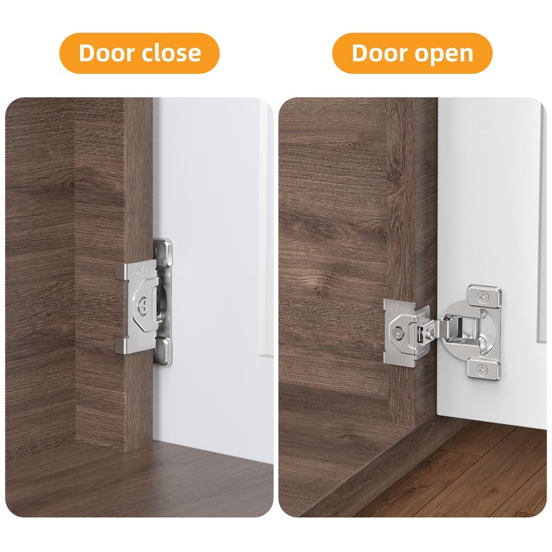 Chibery Non-Slow Close Regular Hinges, 1-3/8" Overlay Standard Concealed Cabinet