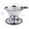 FOXAS Pour Over Coffee Filter Dripper, Reusable Stainless Steel Metal