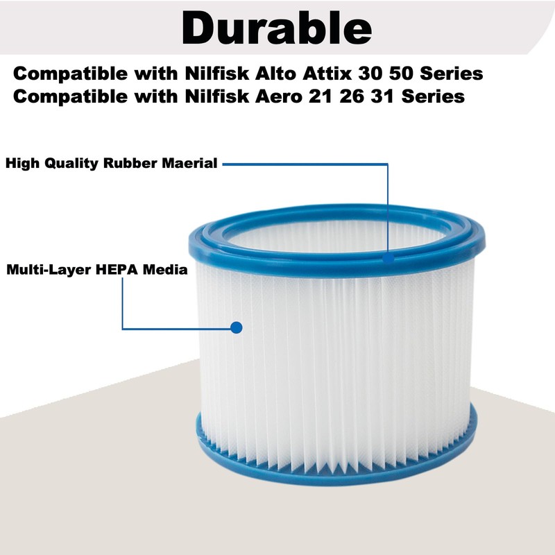 2 PCS Replacement HEPA Filter Compatible with Nilfisk ALTO Attix